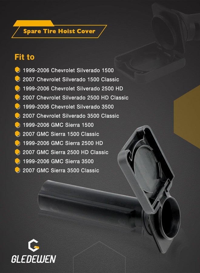 Gledewen Spare Tire Hoist Cover, Compatible with 1999-2007 Chevy Silverado GMC Sierra 1500 2500 3500 HD Classic, Spare Wheel Cylinder Lock Case, Spare Wheel Lock Cyl, 15182986, 47822, w/o Ring - Image 2